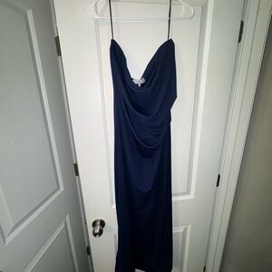 Wayf Strapless Navy Blue Dress
